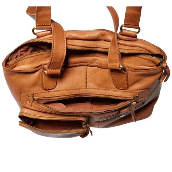 Marta Ponti East West Shoulder Bag Tan Leather Tote Bag - Picture 5 of 13